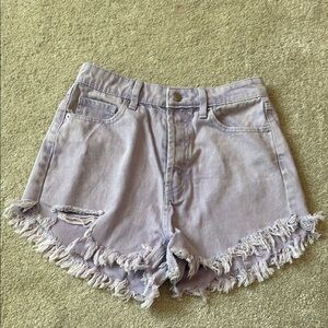 High-Rise Lavender Shorts